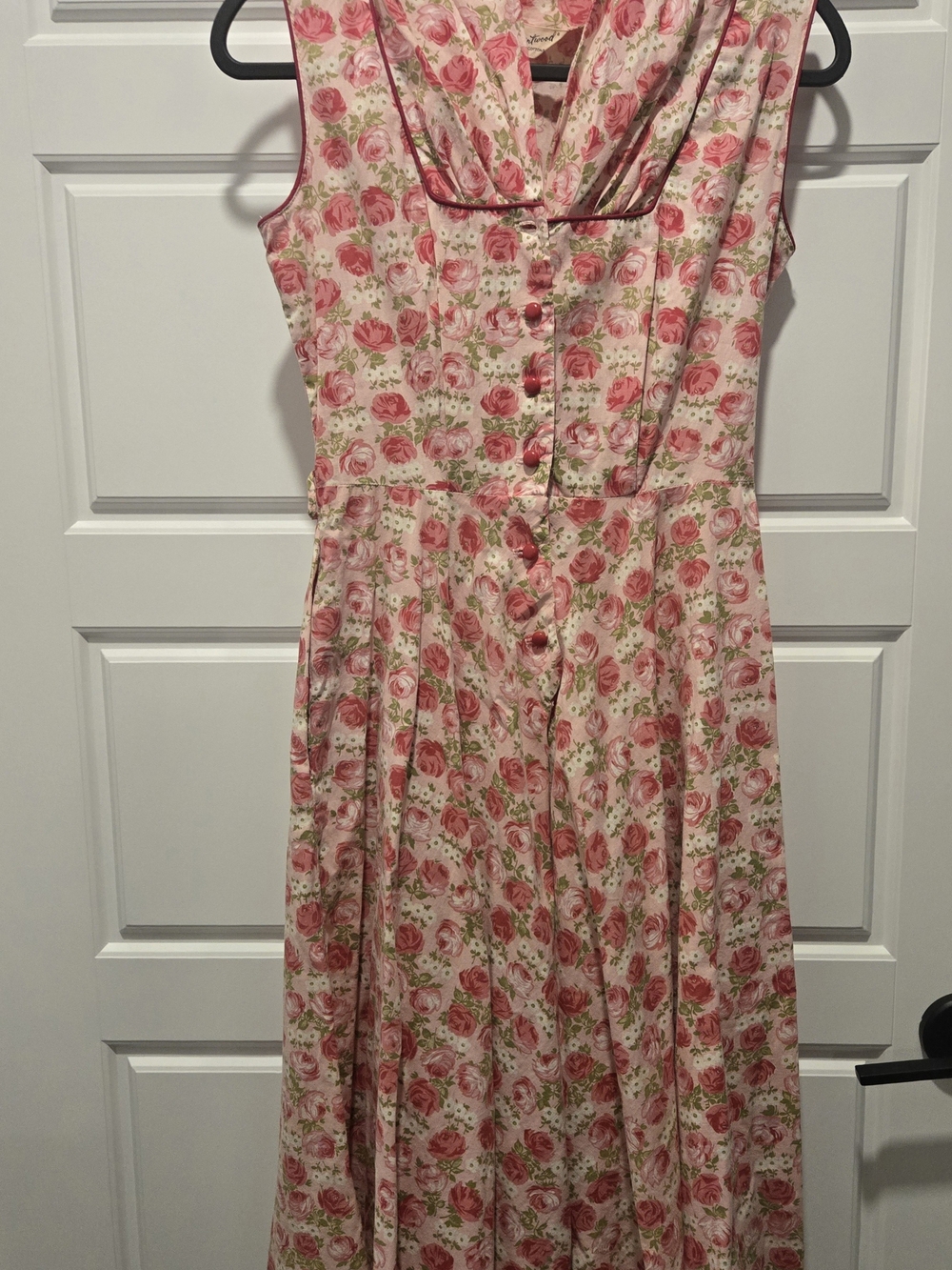 1950s Penneys Brentwood Floral Vintage  Pink Dress - Picture 8 of 13
